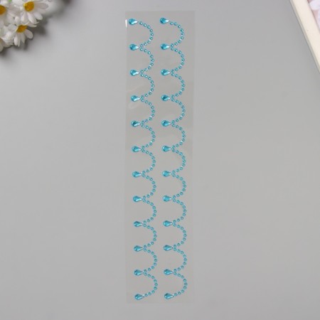 Stick plastic rhinestones "suspensions" blue 35x8 cm-1