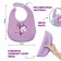 Bibslate for feeding "owl" silicone with pockets, purple color