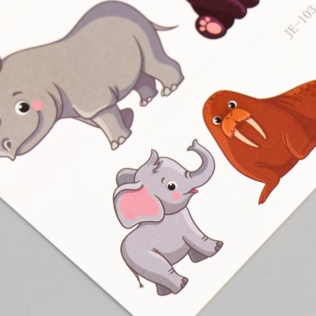 Tattoo on the body color "overseas animals" 12x7.5 cm-1