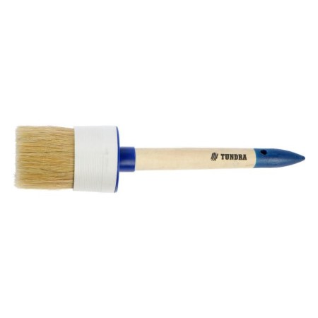 Round tundra, natural bristles, wooden handle, No. 18, 60 mm-3
