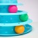 Game complex "Piggon" for cats with 3 balls, 24.5 x 24.5 x 13 cm, blue