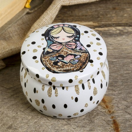 Casket Metal round "Matrashka" mix 5x6.5x6.5 cm