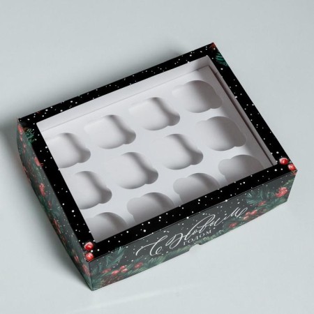 Capcake box "Happy New Year" 25 x 33 x 10 cm, new year-2