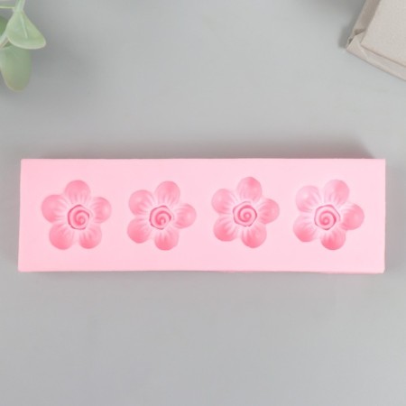 Mold Silicon "forget -me -nots" 4 items 1x10x3 cm-2
