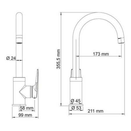 Kitchen mixer Wasserkraft Lopau 3207, single -leaf, spill 173 mm, chrome-4
