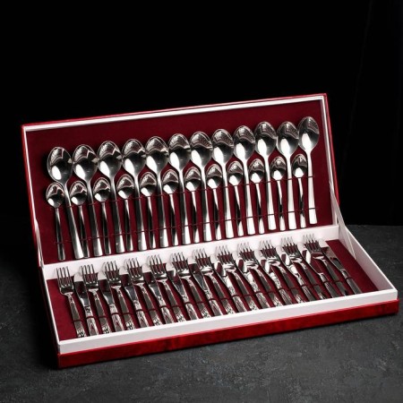 Diningral "Triumph", thickness 2 mm, decorative box, 48 objects, silver color-9
