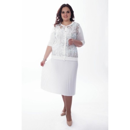 Cardigan female, size 54, white color-1