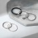 Ring set 5 pieces "perfect fingers" sophistication, white color in ferrous-silver metal