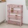 Floor-shaped shelf 4-section, on wheels, color tea rose