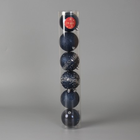 Set of balls plastic D-8 cm, 6 pcs "Jane cold" blue-1