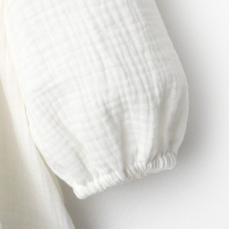 Children's dress with long sleeve KAFTAN "Muslin", size 26 (80-86 cm), white color-11