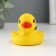 Concrete "duck" 6x8x5.5 cm yellow with moss (moss green. Stabilized)