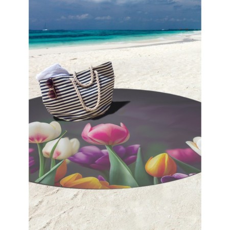 Pareo and beach rug "Spring tulips", d = 150 cm-2