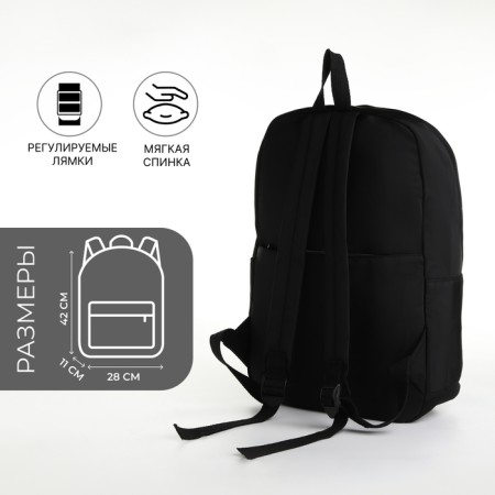 City backpack of textiles on lightning, 4 pockets, black color-1