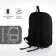 City backpack of textiles on lightning, 4 pockets, black color