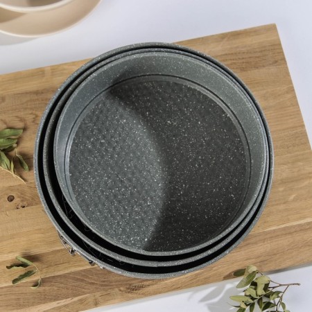 A set of baking forms “Elin marble. Circle ”, D = 22/24/26 cm, removable bottom, anti -stick coating, gray color-1