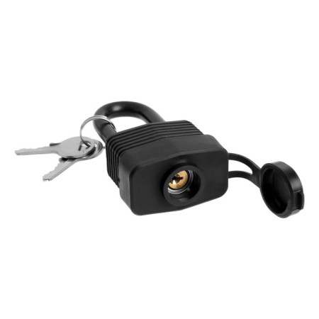 Lockland hinged lock, 40 mm, moisture -proof, long puff, 2 keys, black color-3