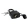 Lockland hinged lock, 40 mm, moisture -proof, long puff, 2 keys, black color