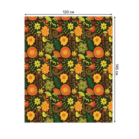 The tablecloth “in the style of Khokhloma”, rectangular, Saten, size 120x145 cm-1