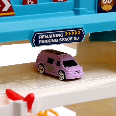 Parking "City", with an elevator, 3 levels, 4 cars, light and sound effects-8