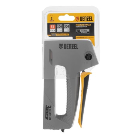Furniture stapler Denzel 40213, plastic case, types of brackets 53, 300, 500-5