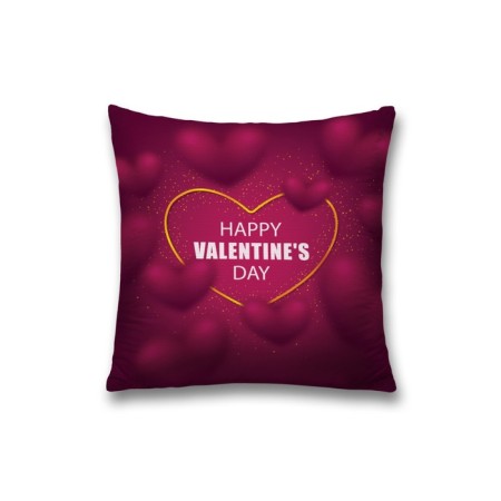 Decorative pillowcase "Happy Valentine’s Day", on a zipper, size 45x45 cm