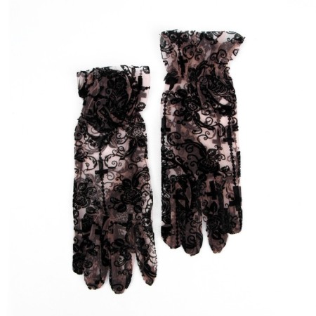 Carnival gloves openwork, black, short color-4
