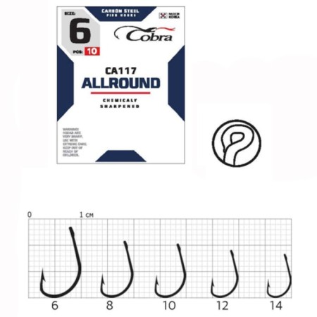 Cobra Allround hooks, series CA117, No. 10, 10 pcs.