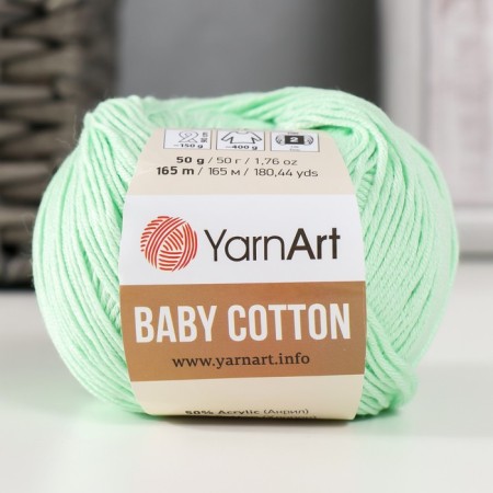 Yarn "Baby Cotton" 50% acrylic 50% cotton 165m/50g (435 spring)