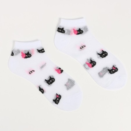 Women's socks "Kingdom of Cats", white color, size 36-39-1