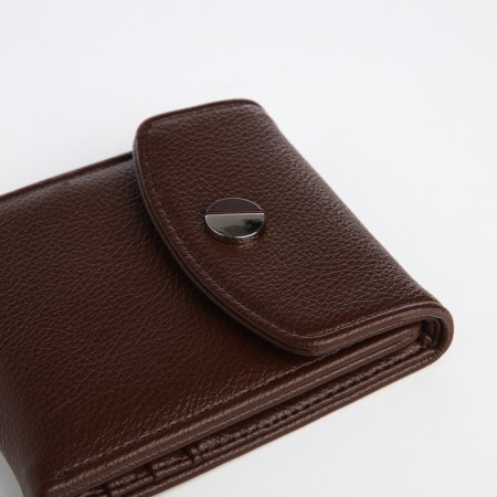 Women's wallet on a magnet, brown color-2