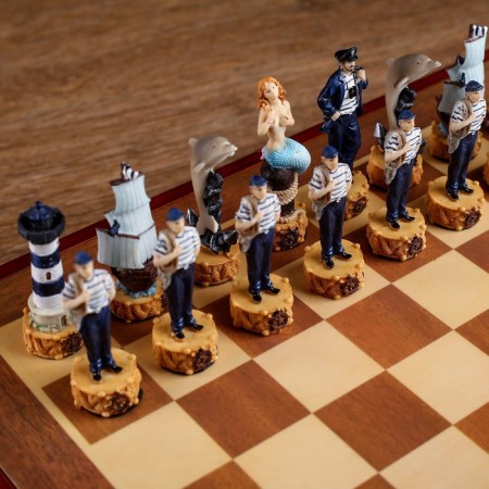 Chess souvenir "sea stories", h king-8 cm, pawns-6 cm, 36 x 36 cm-5