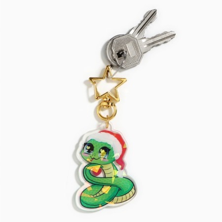 Holographic keychain "New Year's star", 3.6 x 4.7 cm-6