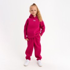Children's costume (hoodies, trousers) minku: Basic Line Kids, Oversize, Fuchsia color, height 128
