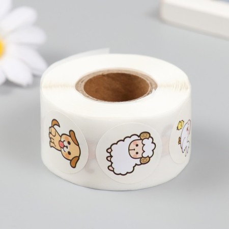 Stick Paper "Farm animals" d = 2.5 cm 500 pcs in a roll 3x6.5x6.5 cm-2
