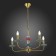 Suspended EVOLUCE lamp. Sle1117-203-05. Attic. 5x40 watts, E14, 65x65x40 cm, golden color