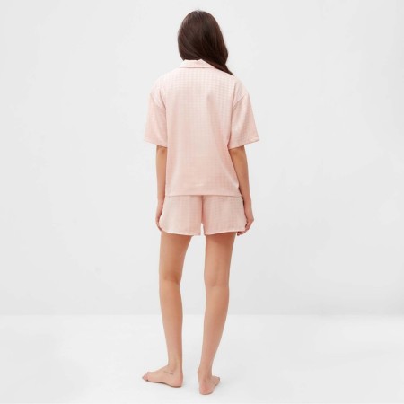 Female pajamas (shirt and shorts) KAFTAN SILK, size 40-42, pink-5