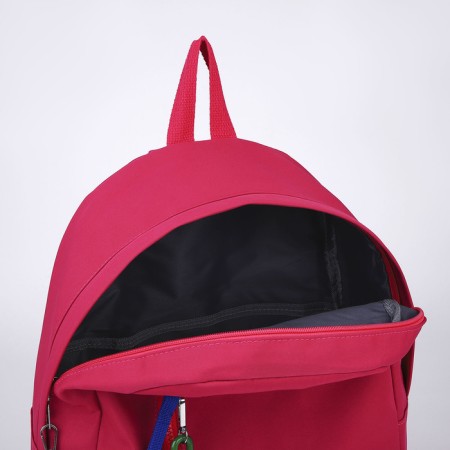 School textile school with pocket, pink color, 45x30x15 cm-7