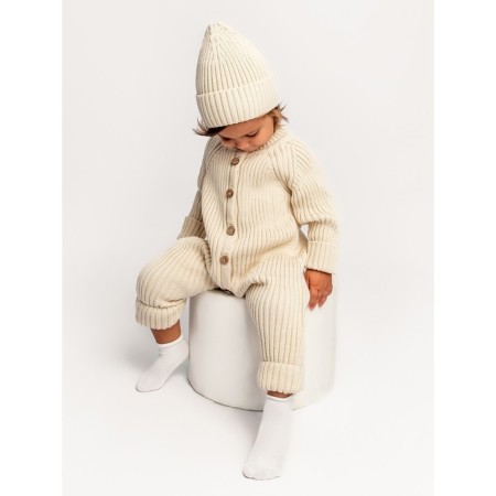 Knitted Knot Killed with Pure Love Tot hat, height 62 cm, milk color-3