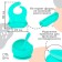 Feeding set: bib, plate 2pcs, glass, devices, crumb I, turquoise