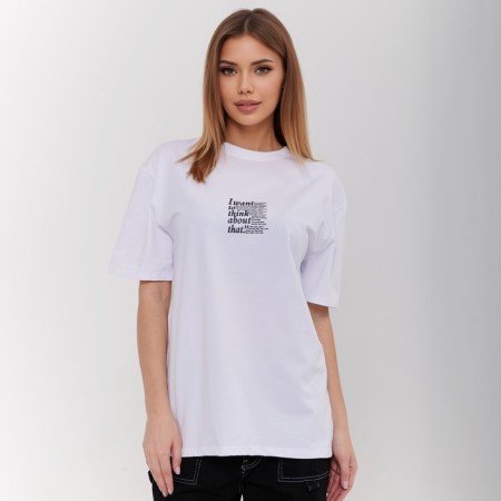 T-shirt female, white color, size One size (42-46)