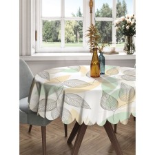 Tablecloth “Leaves of autumn”, round, Saten, d = 150 cm