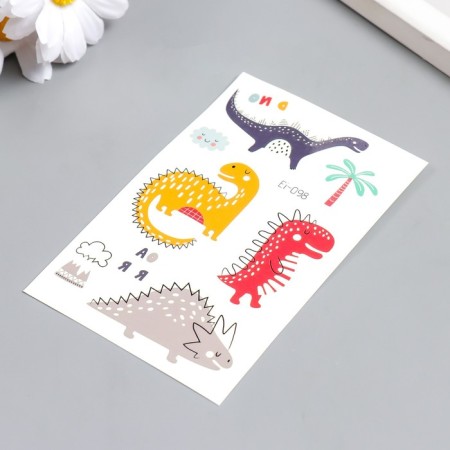 Tattoo on the body color phosphorus "dinosaurics" mix 12x7.5 cm-5