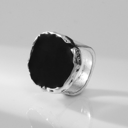 Ring "Style" massive circle, black color in black silver, dimensionless-2