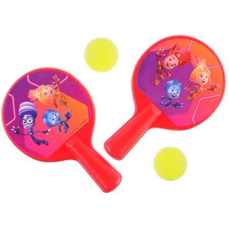 Gaming set, 8 × 12 cm rackets and two balls, fixtures