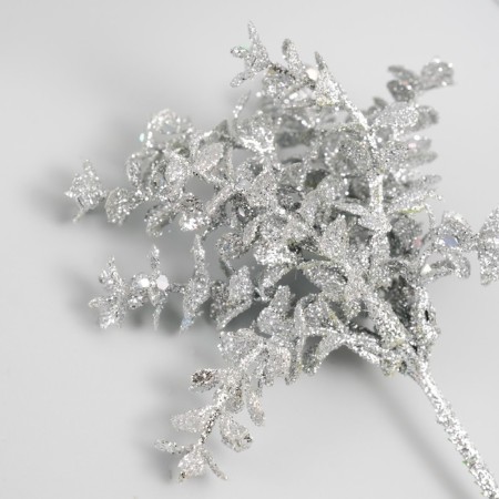 Decorative bouquet "Flower" length 22 cm, silver-2