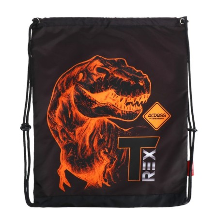 School backpack 37 x 28 x 13cm, ergonomic back, Across 557, + bag, black/orange-11