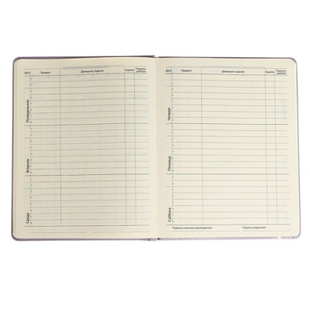 Universal diary for grade 1-11 Bird, hard cover, artificial leather, foam rubber, foil embossing, liesse, 80 g/m2-6