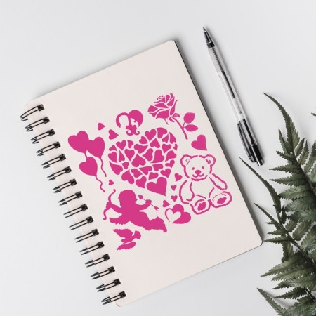 Plastic stencil "Love" 13x13 cm-2