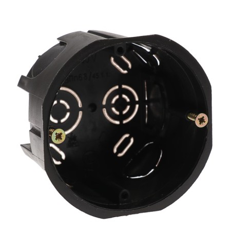Installation box Tundra, 68x45 mm, IP20, for solid walls, black color